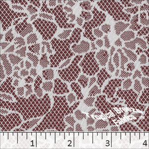 Lace Floral Knit Polyester Fabric 32334 burgundy