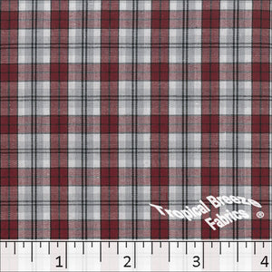 burgundy,Poly Cotton Yarn Dye Plaid Fabric 0596