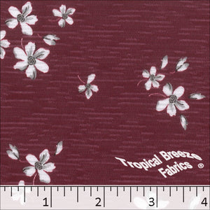 burgundy, Rebecca Floral Print Dress Fabric 32350