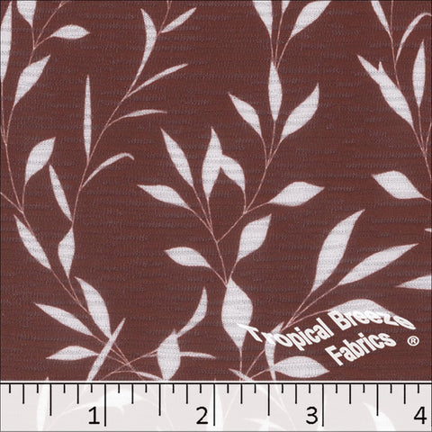 burgundy, Rebecca Leafy Knit Print Dress Fabric 573527