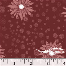 Standard Weave Flower Dots Poly Cotton Fabric 6117Standard Weave Flower Dots Poly Cotton Fabric 6117 burgundy