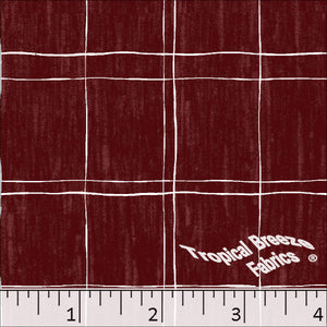 Burgundy, Standard Weave Plaid Poly Cotton Dress Fabric 6204