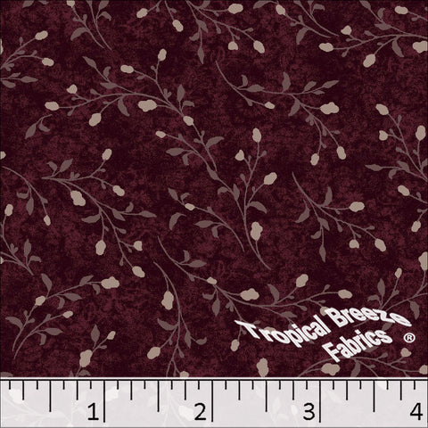 burgundy, Standard Weave Poly Cotton Dress Fabric 6290