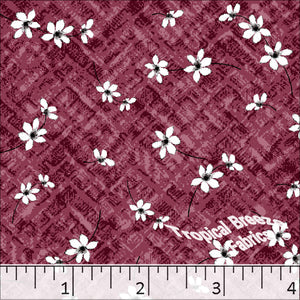 Standard Weave Small Floral Poly Cotton Dress Fabric 6078 burgundy