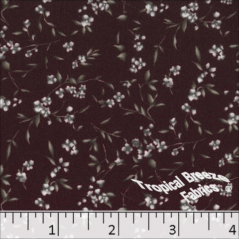 burgundy, Stretch Crepe Print Polyester Fabric 042625