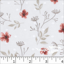 burgundy, Swiss Dot Floral Knit Print Fabric 573511