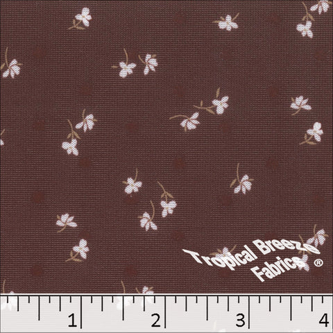 burgundy, Swiss Dot Knit Tiny Floral Print Polyester Fabric 573524