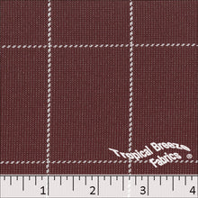 Window Pane Plaid Knit Polyester Fabric 32341 burgundy