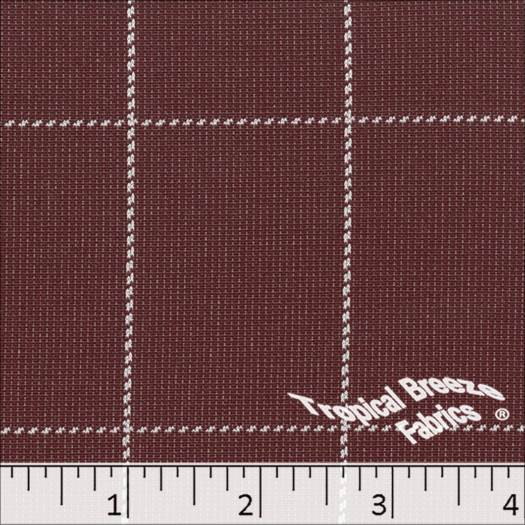 Window Pane Plaid Knit Polyester Fabric 32341 burgundy