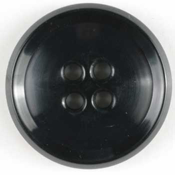 Classic Round Ridged Edge Button 2 Pack Black