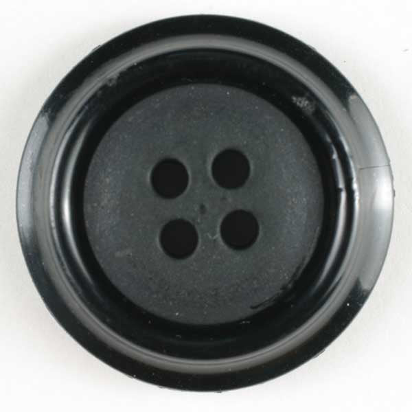 Round Black Buttons with Border 2 Pack