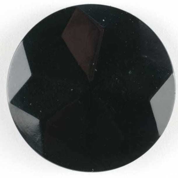 Round Black Gem Shaped Shank Button 2 Pack