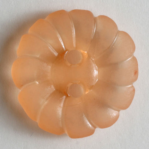 Peachy Orange Round Crimped Edge Button