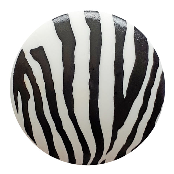 Round Zebra Stripe Shank Back Buttons 2 Pack