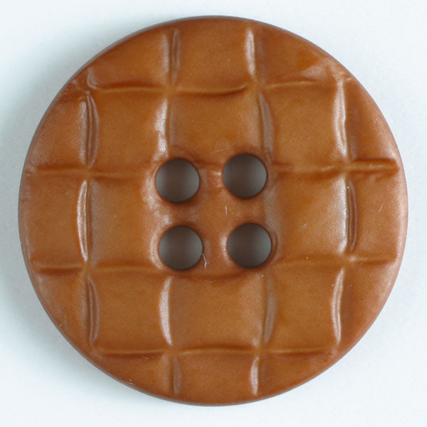 Leather Button round brown leather buttons sold in groups of two buttons
