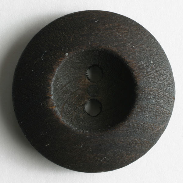 Dark brown wood button