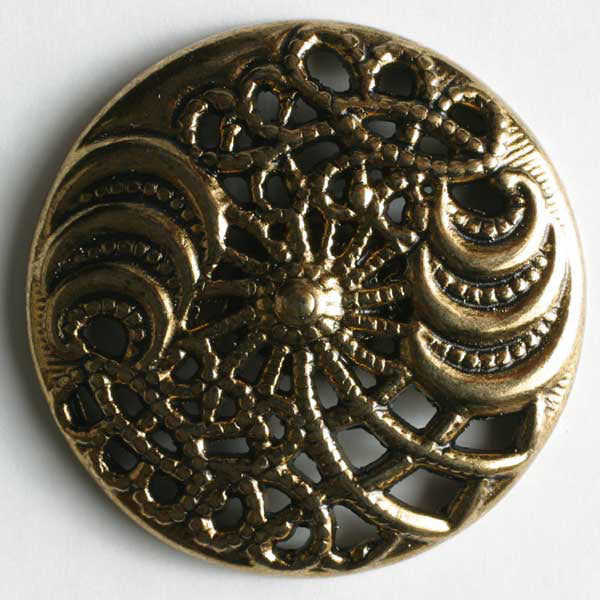 Antique gold metal button