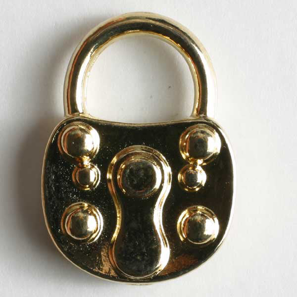 Gold plated lock charm button