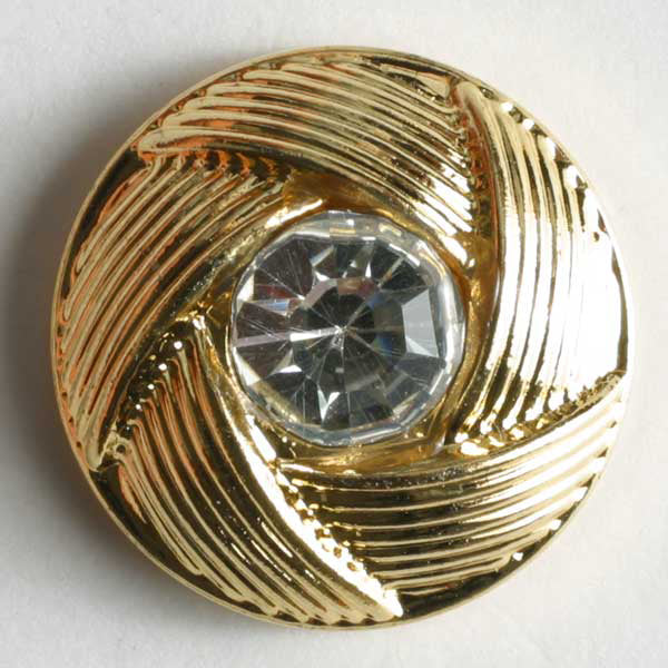 Gold button with jewel center