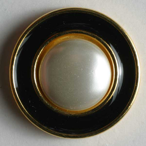 Black and Gold Bordered Pearl Buttons 2 Pack