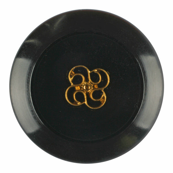 Black 4 Leaf Clover Shank Button