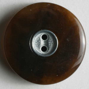 Brown button with metal center