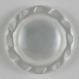 Clear White Crimped Edge Shank Button