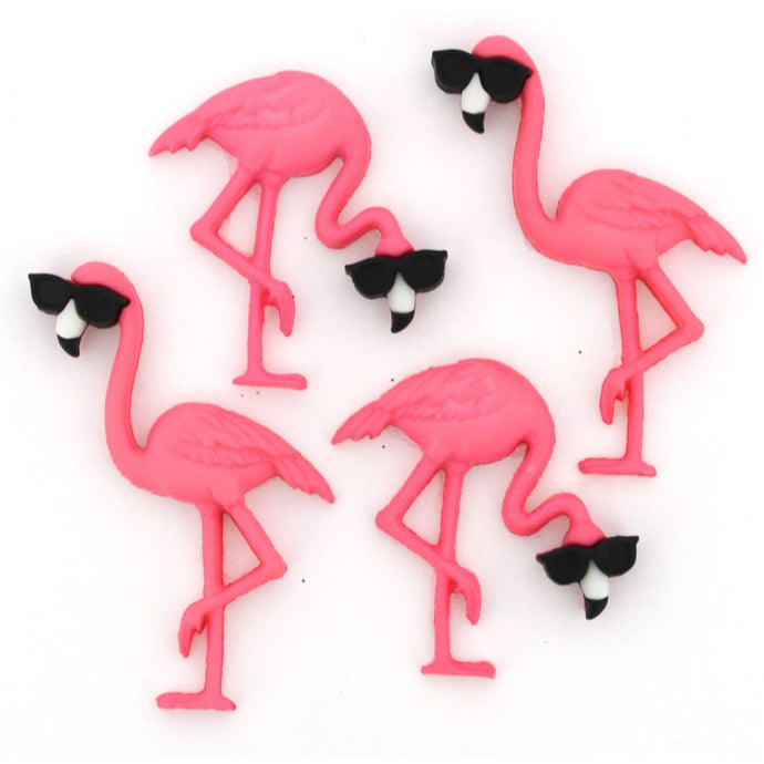 Pink flamingo buttons