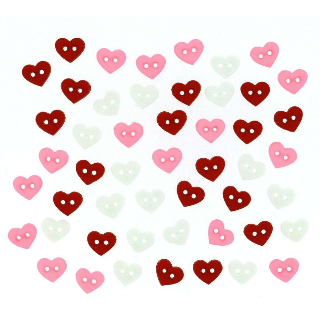 Assorted color heart buttons