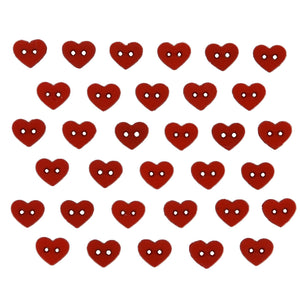 Mini Red Heart buttons