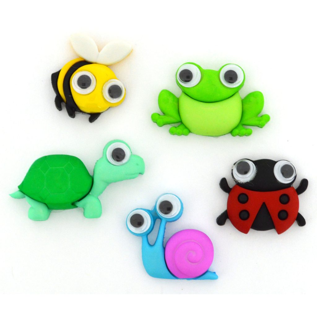 Goggly eyed animal buttons
