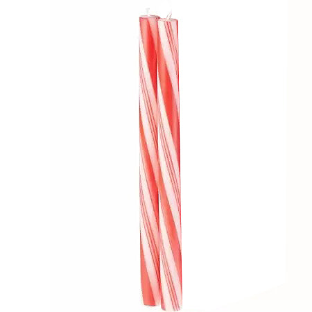 Red Candy Cane Taper Candles C312RD