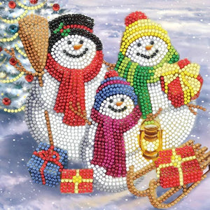 Snowman Family Fun Crystal Art Card Kit CA-49227