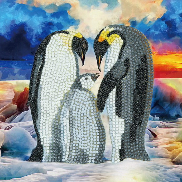 Penguin Family Crystal Art Card Kit CA-49375