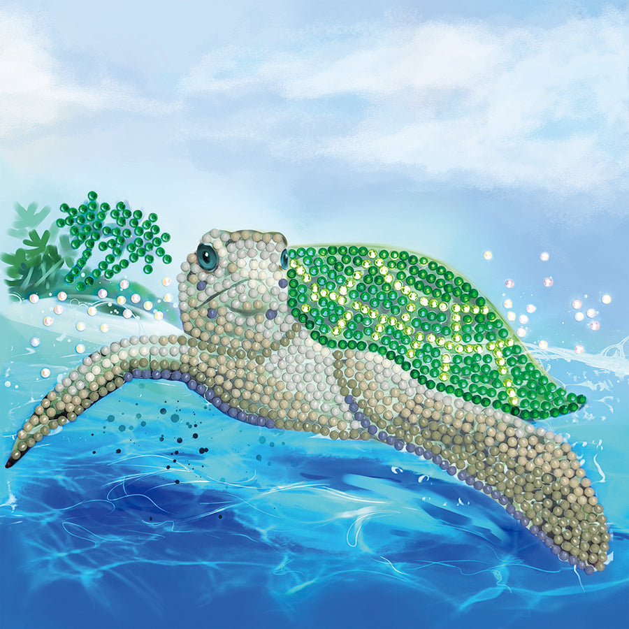 Turtle Paradise Crystal Art Card Kit CA-49377