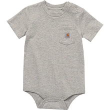 Heather Gray Short-Sleeve Pocket Bodysuit