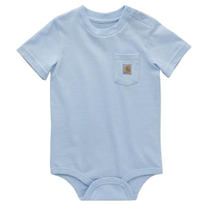 Clear Sky Blue Short-Sleeve Pocket Bodysuit