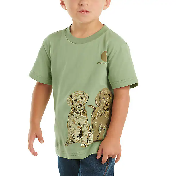 Front of Boys' Short-Sleeve Puppy Wrap T-Shirt CA6510