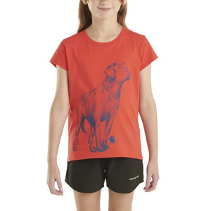 Front of Girls' Short-Sleeve Dog T-Shirt CA7018
