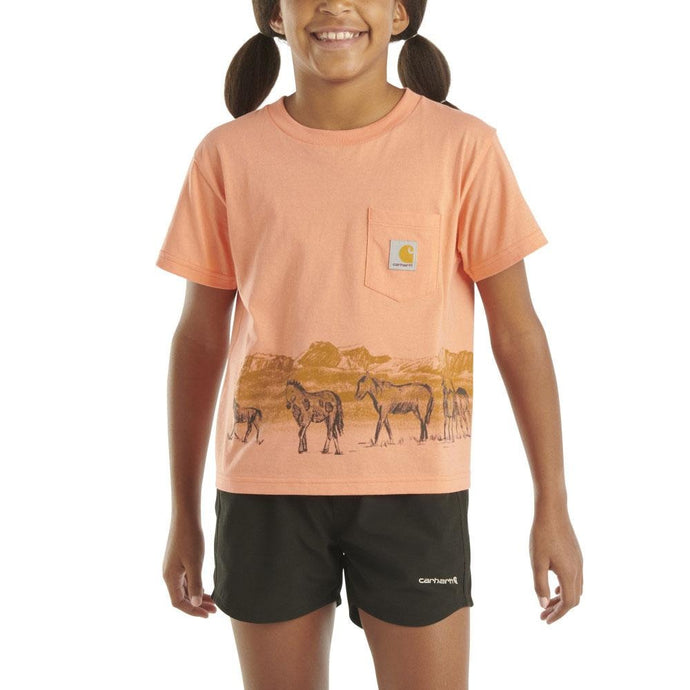 Front of Girls' Short-Sleeve Herd Pocket T-Shirt CA7025