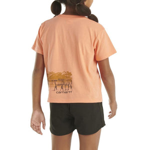 Back of Girls' Short-Sleeve Herd Pocket T-Shirt CA7025
