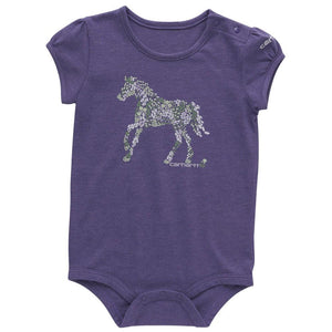 Baby Girls' Short-Sleeve Floral Horse Bodysuit CA7045
