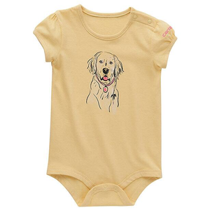 Baby Girls' Short-Sleeve Dog Bodysuit CA7047