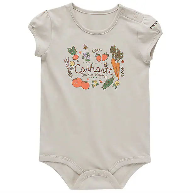 Baby Girls' Short-Sleeve Farmers Market Bodysuit CA7048