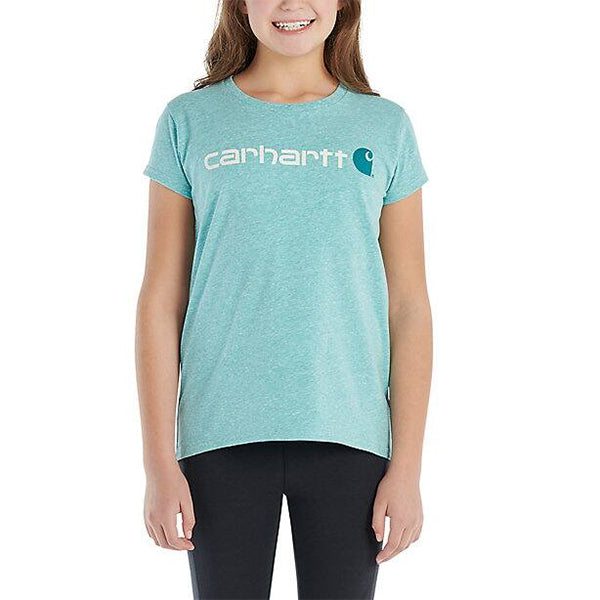 Teal Blue Snow Girls' Short-Sleeve Core Logo T-Shirt CA9945-A223SH