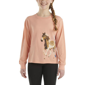 Girls' Long-Sleeve Running Horse T-Shirt CA9974