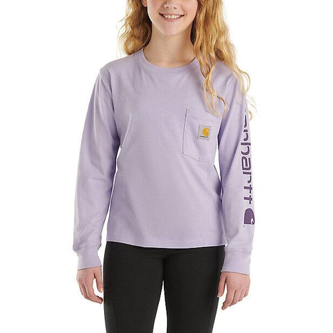Girls' Long-Sleeve Graphic Pocket T-Shirt CA9979