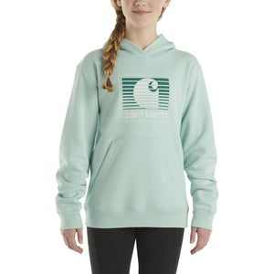Pastel Turquoise Long-Sleeve Graphic Sweatshirt