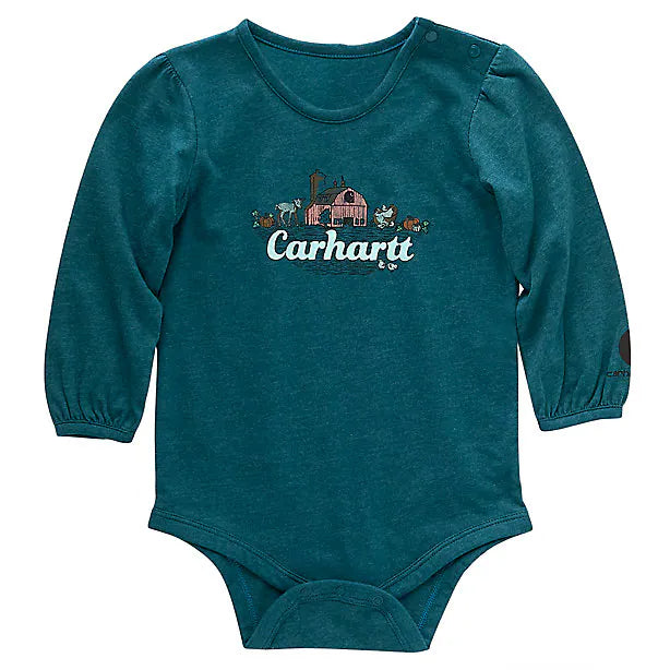 Girls' Long-Sleeve Farm Friends Bodysuit CA9994