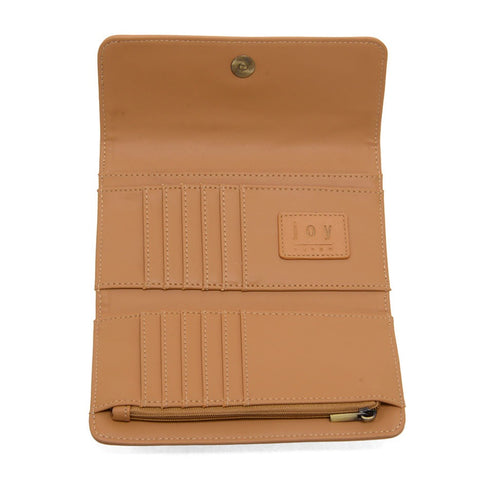 Joy Susan women's Marnie Mini tri-fold wallet in camel tan